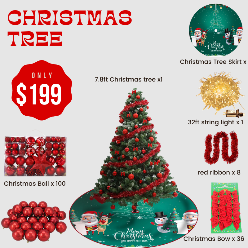 7.5ft Christmas Tree with Decoration