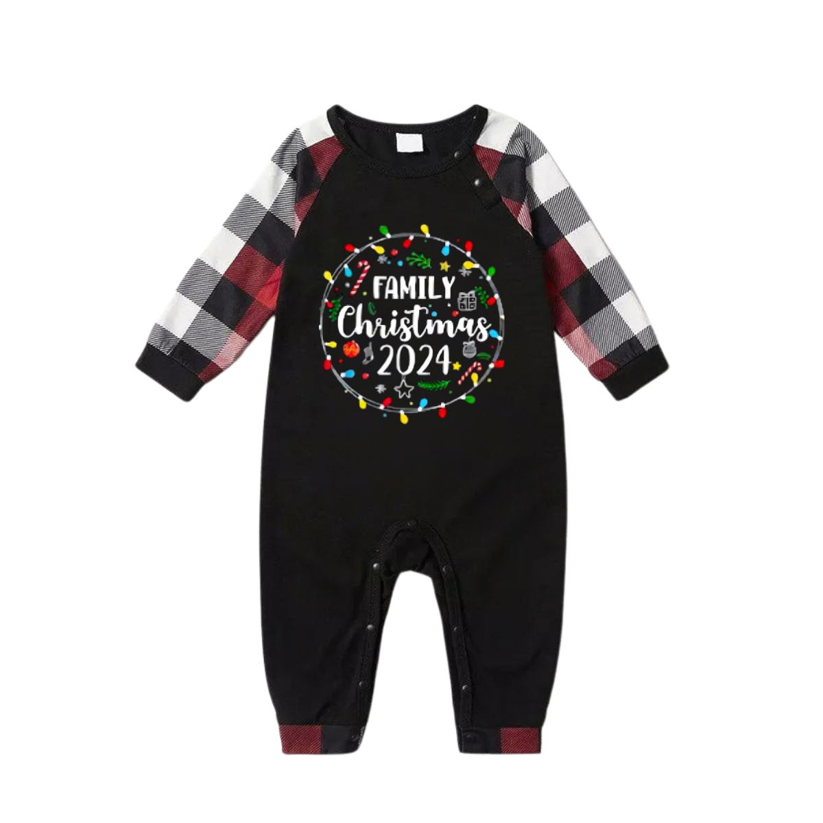 "Family Christmas 2024" Pattern Ⅱ- Red&Black&White Plaid Matching Pajamas