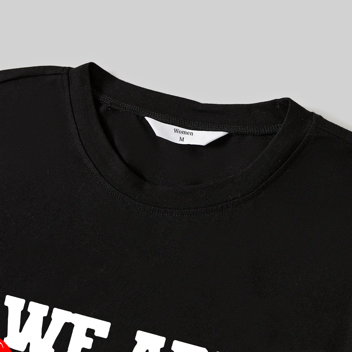 Christmas "We are Family" Text Print Black Long Sleeve Top with Red & White & Green Plaid Family Matching Pajamas