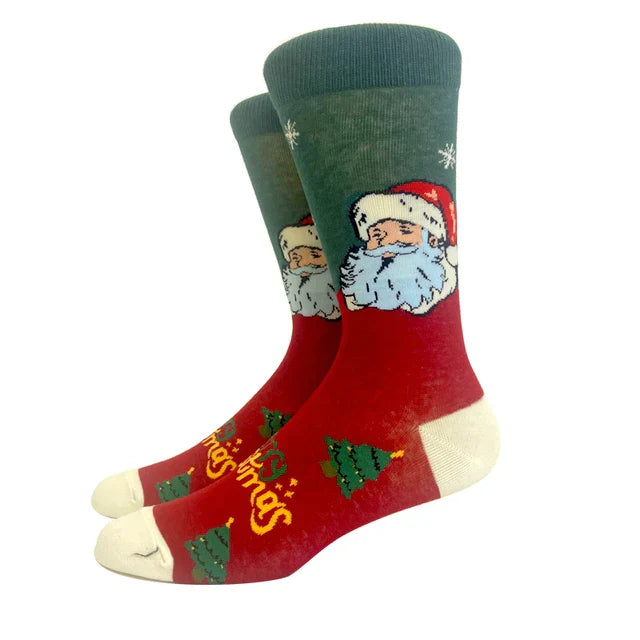 Santa Claus Elk Lovers Xmas Tree Happy New Year Funny Socks