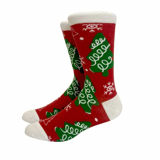 Santa Claus Elk Lovers Xmas Tree Happy New Year Funny Socks