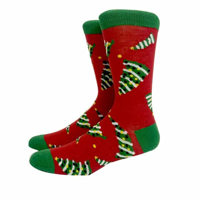 Santa Claus Elk Lovers Xmas Tree Happy New Year Funny Socks