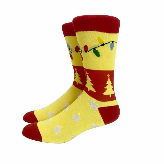 Santa Claus Elk Lovers Xmas Tree Happy New Year Funny Socks