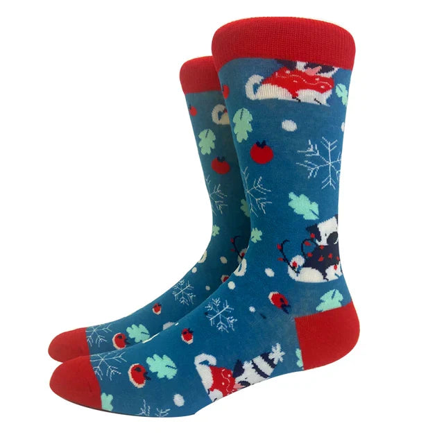 Santa Claus Elk Lovers Xmas Tree Happy New Year Funny Socks