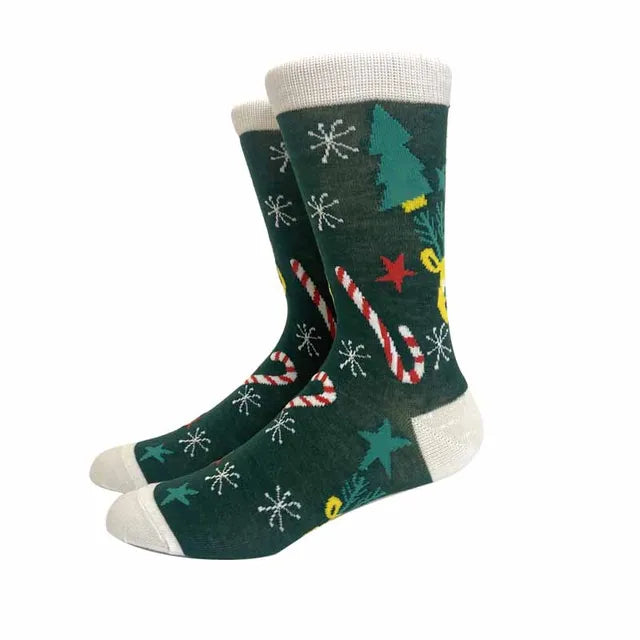 Santa Claus Elk Lovers Xmas Tree Happy New Year Funny Socks