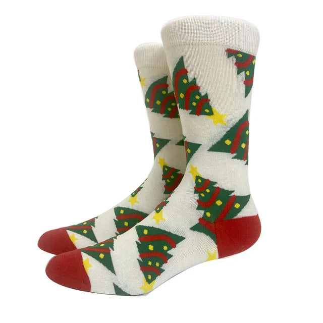 Santa Claus Elk Lovers Xmas Tree Happy New Year Funny Socks