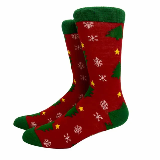 Santa Claus Elk Lovers Xmas Tree Happy New Year Funny Socks