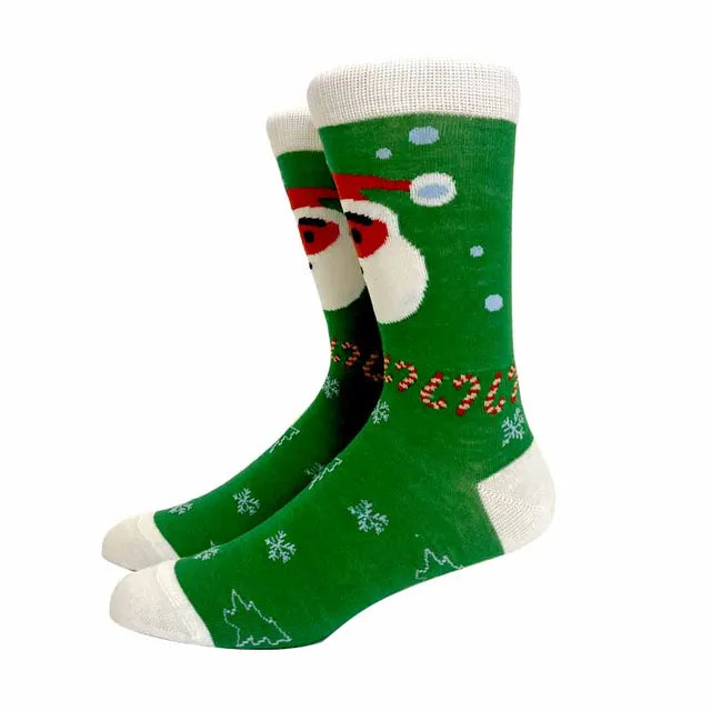 Santa Claus Elk Lovers Xmas Tree Happy New Year Funny Socks