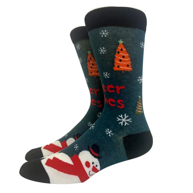 Santa Claus Elk Lovers Xmas Tree Happy New Year Funny Socks