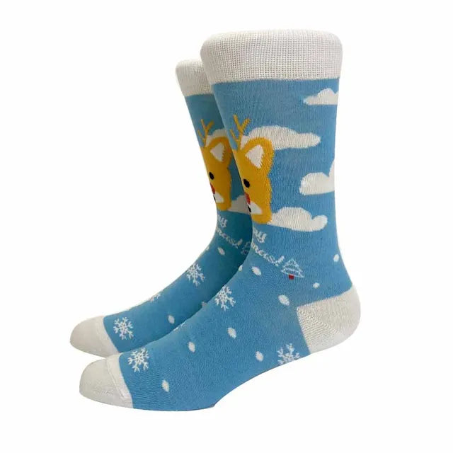 Santa Claus Elk Lovers Xmas Tree Happy New Year Funny Socks