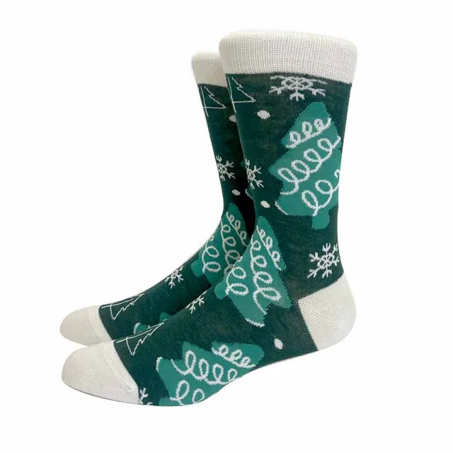 Santa Claus Elk Lovers Xmas Tree Happy New Year Funny Socks