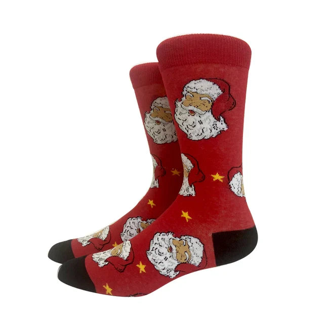 Santa Claus Elk Lovers Xmas Tree Happy New Year Funny Socks