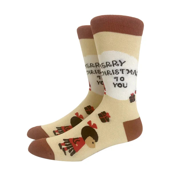 Santa Claus Elk Lovers Xmas Tree Happy New Year Funny Socks