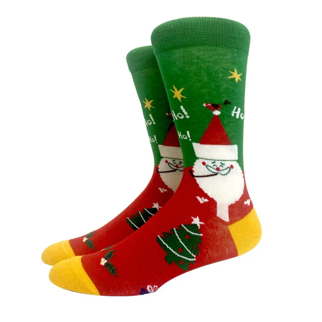 Santa Claus Elk Lovers Xmas Tree Happy New Year Funny Socks