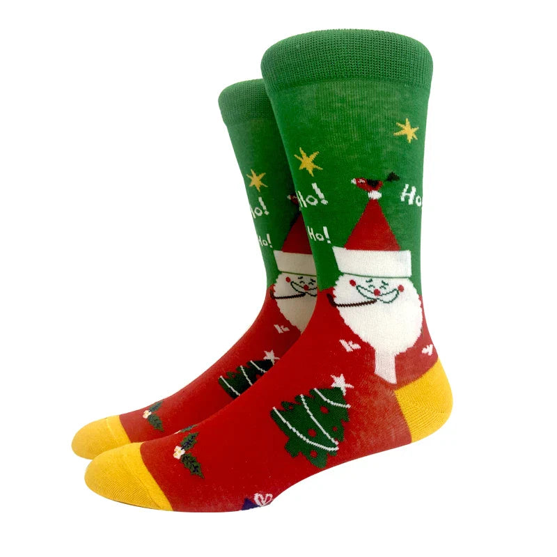 Santa Claus Elk Lovers Xmas Tree Happy New Year Funny Socks