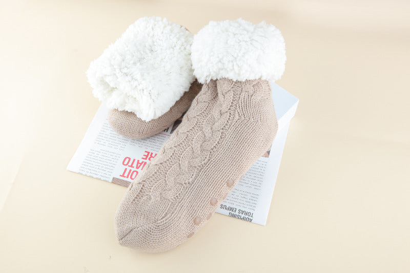 Women Christmas Socks Thickened Warm Coral Fleece Socks