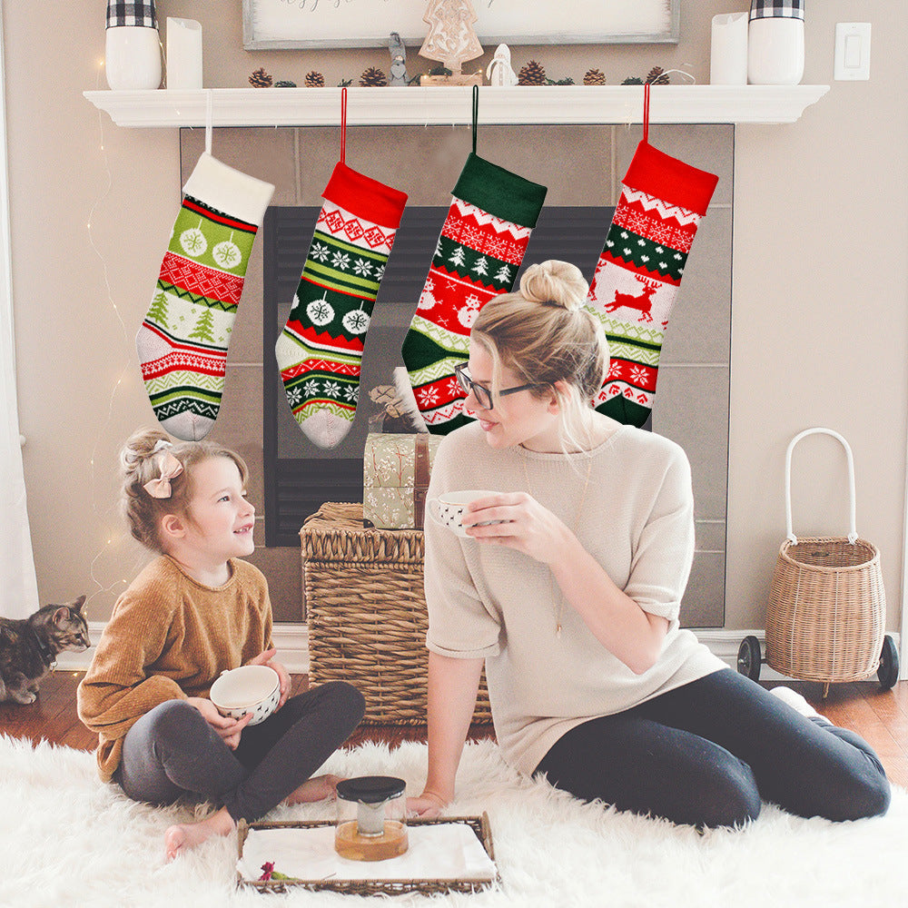 Christmas Home Decorations Knitted Christmas Stockings