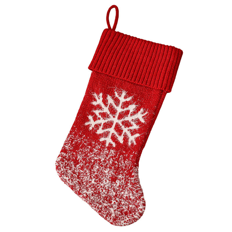 Christmas Tree Hanging Pendant Gift Bag Snow Elk House Christmas Tree Red Knitted Christmas Socks