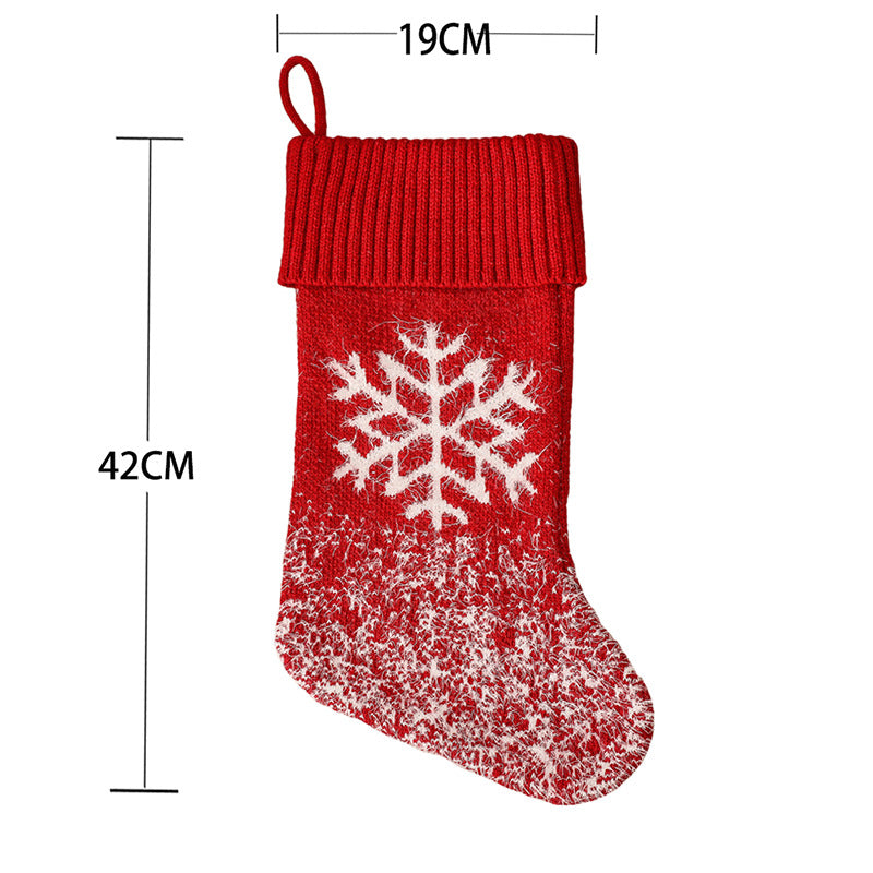 Christmas Tree Hanging Pendant Gift Bag Snow Elk House Christmas Tree Red Knitted Christmas Socks