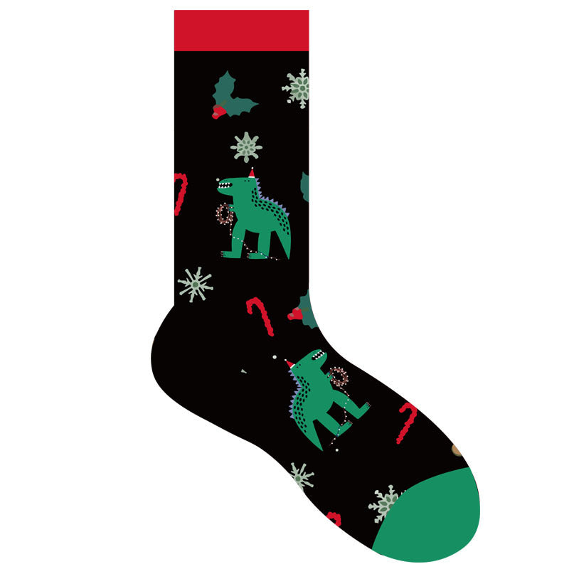 Christmas Stocking Santa Claus Snowman Dinosaur Polar Bear Sock 2 Pairs