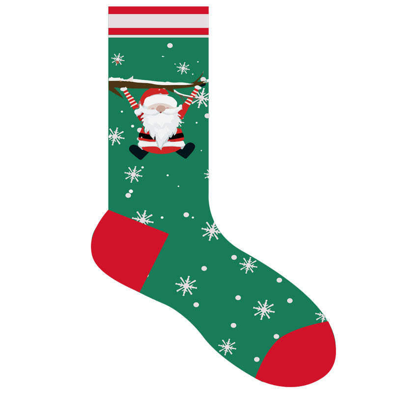 Christmas Stocking Santa Claus Snowman Dinosaur Polar Bear Sock 2 Pairs