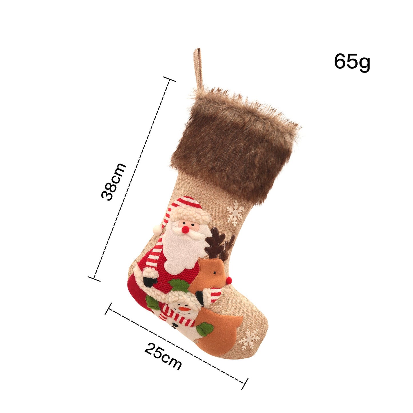 Christmas Tree Ornaments Santa Snowman Penguin Reindeer Linen Christmas Socks Candy Gift Bags