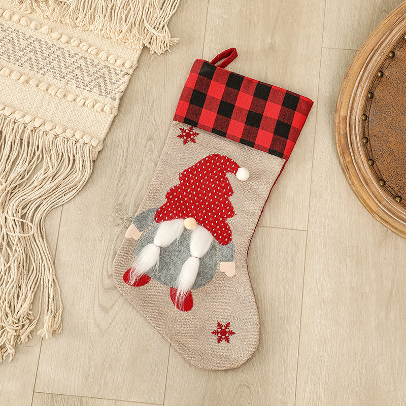 Christmas Decorations Faceless Elderly Gnome Gift Bags Christmas Socks