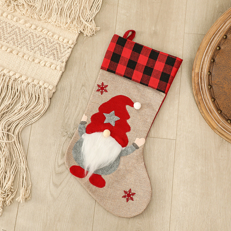 Christmas Decorations Faceless Elderly Gnome Gift Bags Christmas Socks