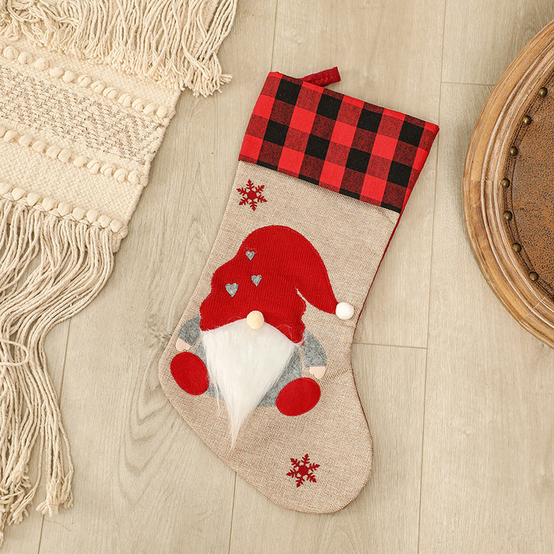 Christmas Decorations Faceless Elderly Gnome Gift Bags Christmas Socks
