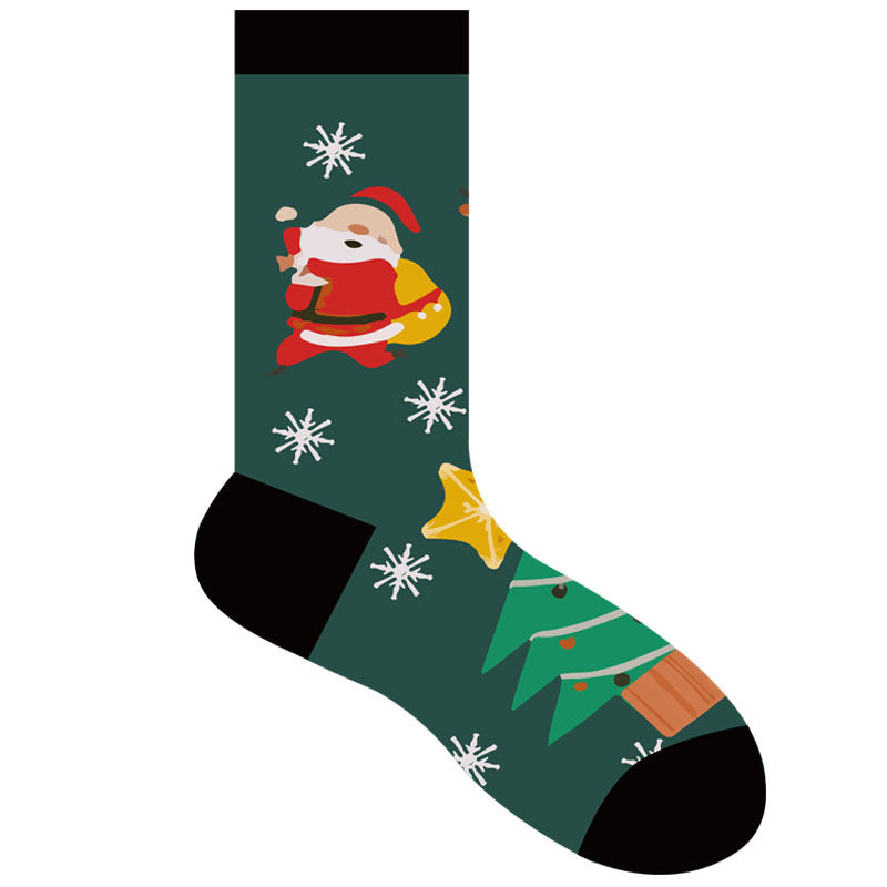 Christmas Stocking Santa Claus Snowman Dinosaur Polar Bear Sock 2 Pairs