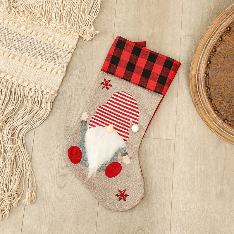 Christmas Decorations Faceless Elderly Gnome Gift Bags Christmas Socks