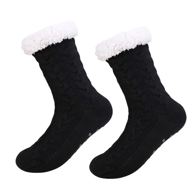 Women Christmas Socks Thickened Warm Coral Fleece Socks