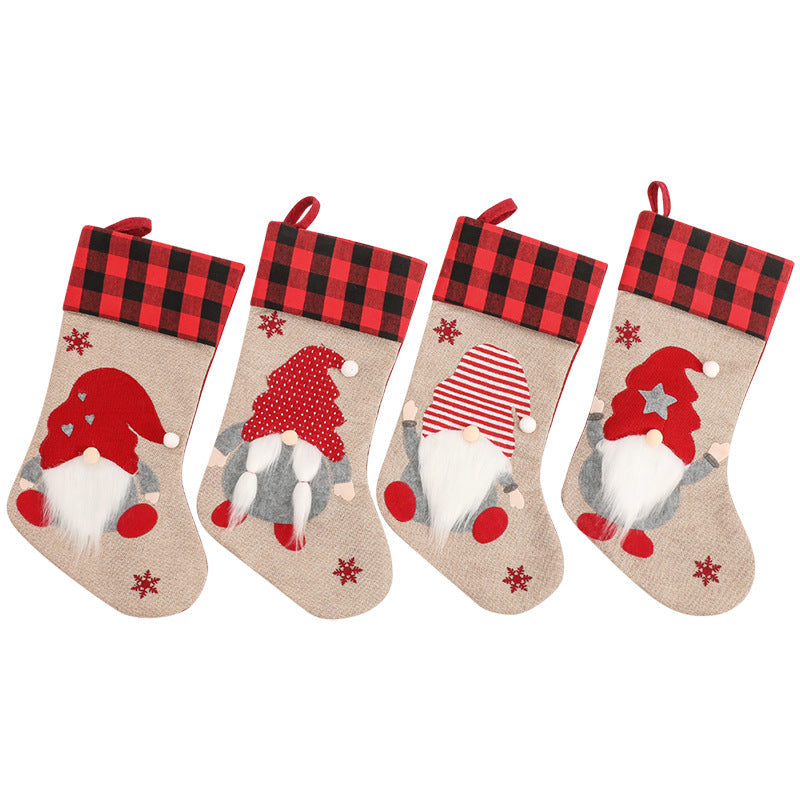 Christmas Decorations Faceless Elderly Gnome Gift Bags Christmas Socks