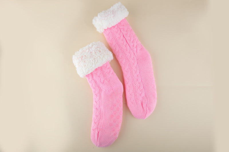 Women Christmas Socks Thickened Warm Coral Fleece Socks