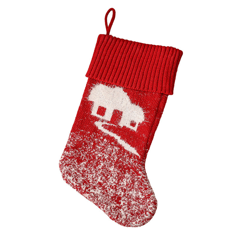 Christmas Tree Hanging Pendant Gift Bag Snow Elk House Christmas Tree Red Knitted Christmas Socks