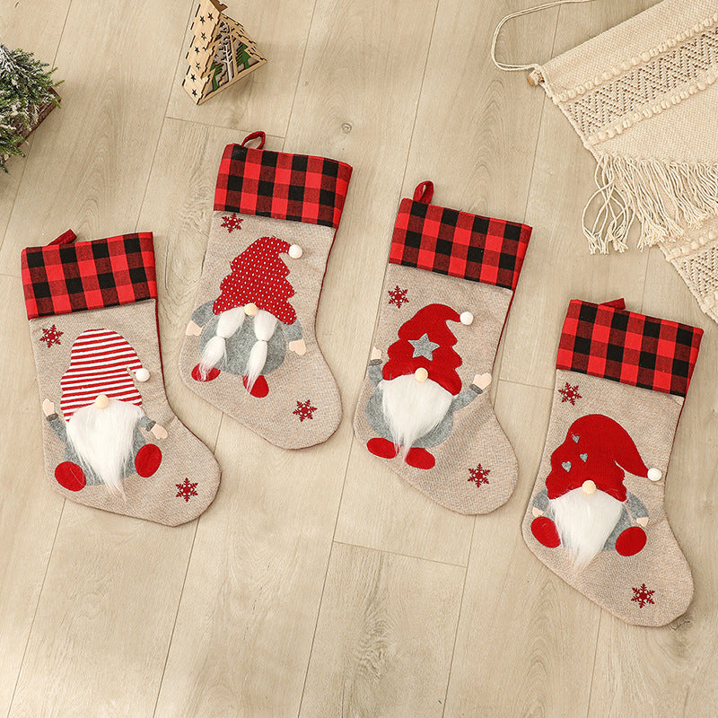 Christmas Decorations Faceless Elderly Gnome Gift Bags Christmas Socks