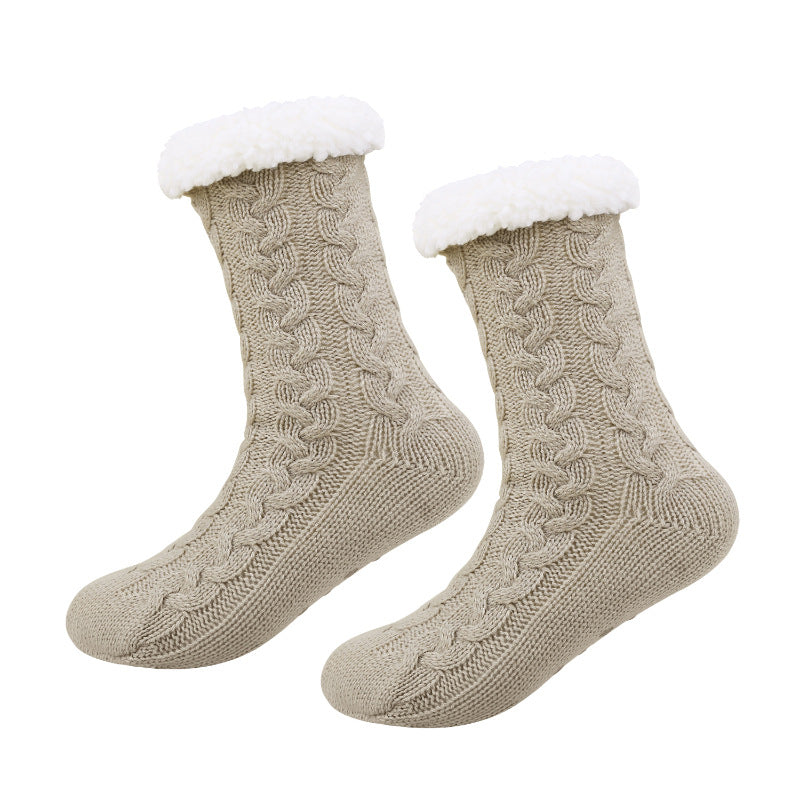 Women Christmas Socks Thickened Warm Coral Fleece Socks
