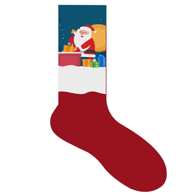 Christmas Stocking Santa Claus Snowman Dinosaur Polar Bear Sock 2 Pairs
