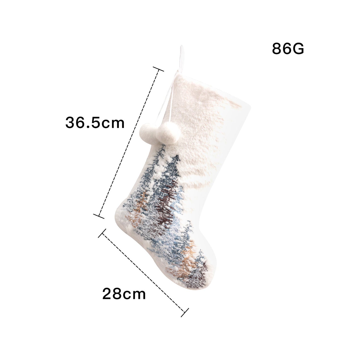 Christmas Hotel Living Room Decoration Double Ball Snowflake/Forest White Christmas Socks Gift Bag
