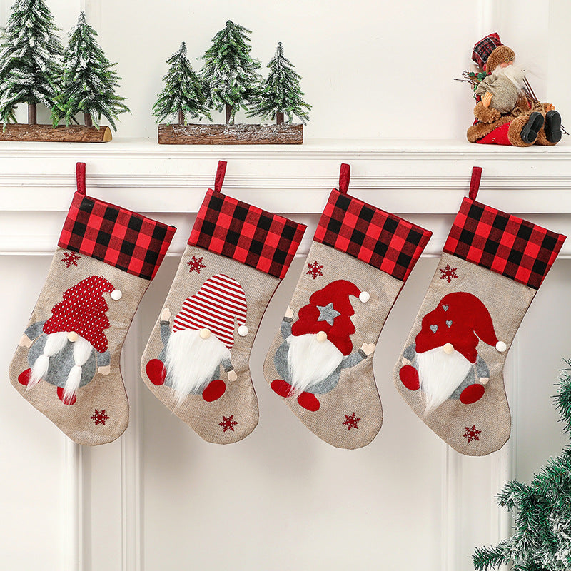 Christmas Decorations Faceless Elderly Gnome Gift Bags Christmas Socks