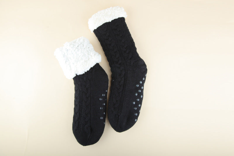 Women Christmas Socks Thickened Warm Coral Fleece Socks
