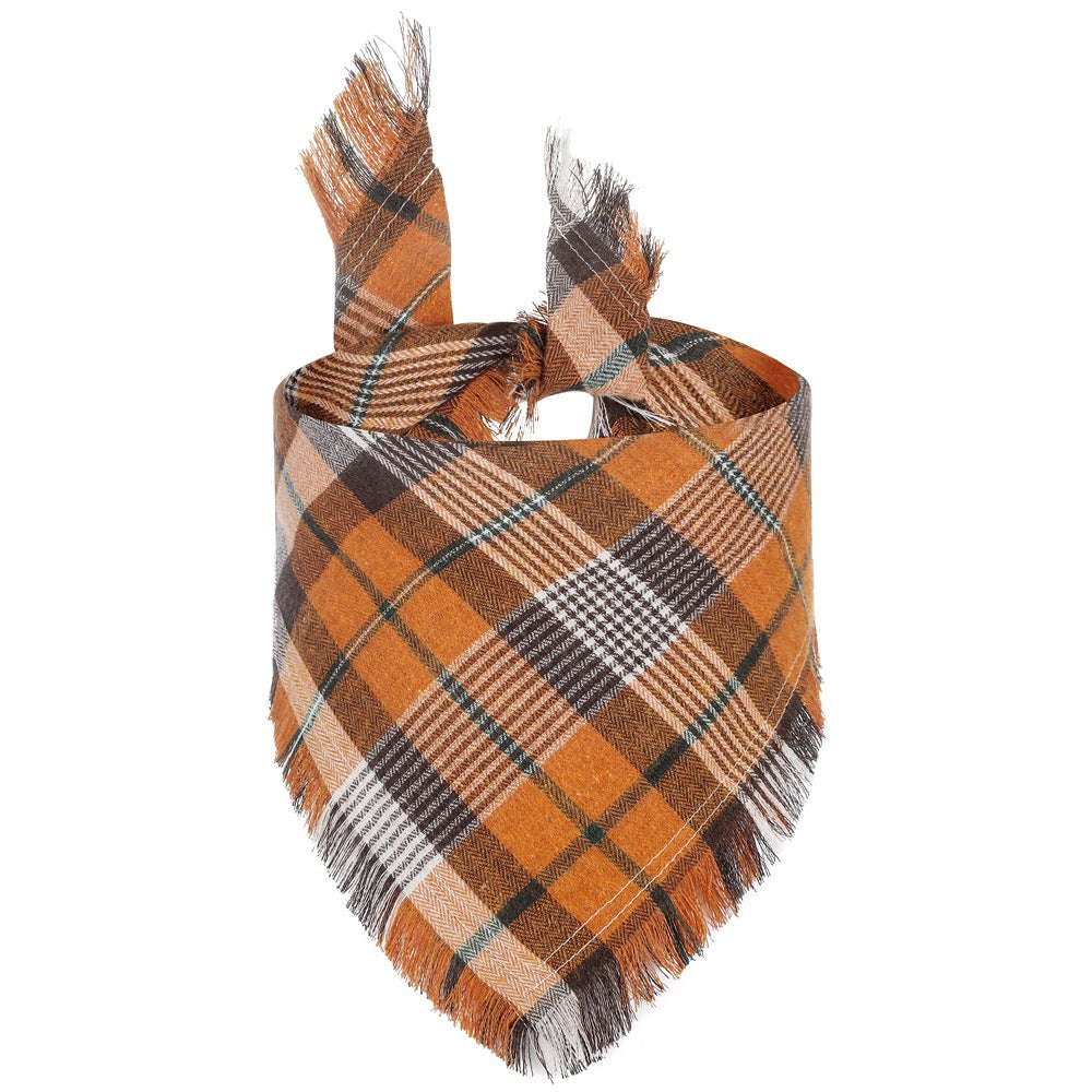 Christmas Dog Bandanas with Tassels Edges