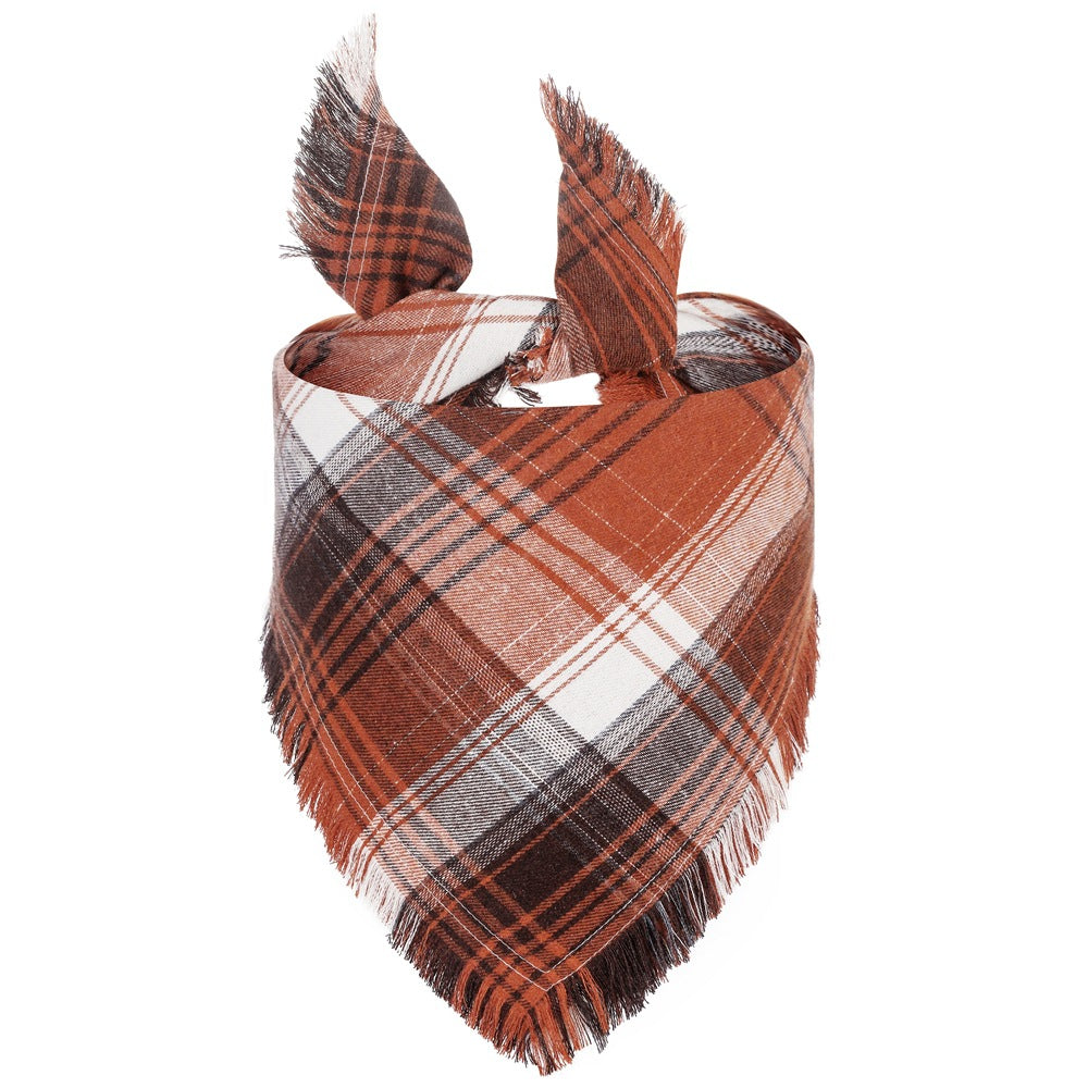 Christmas Dog Bandanas with Tassels Edges