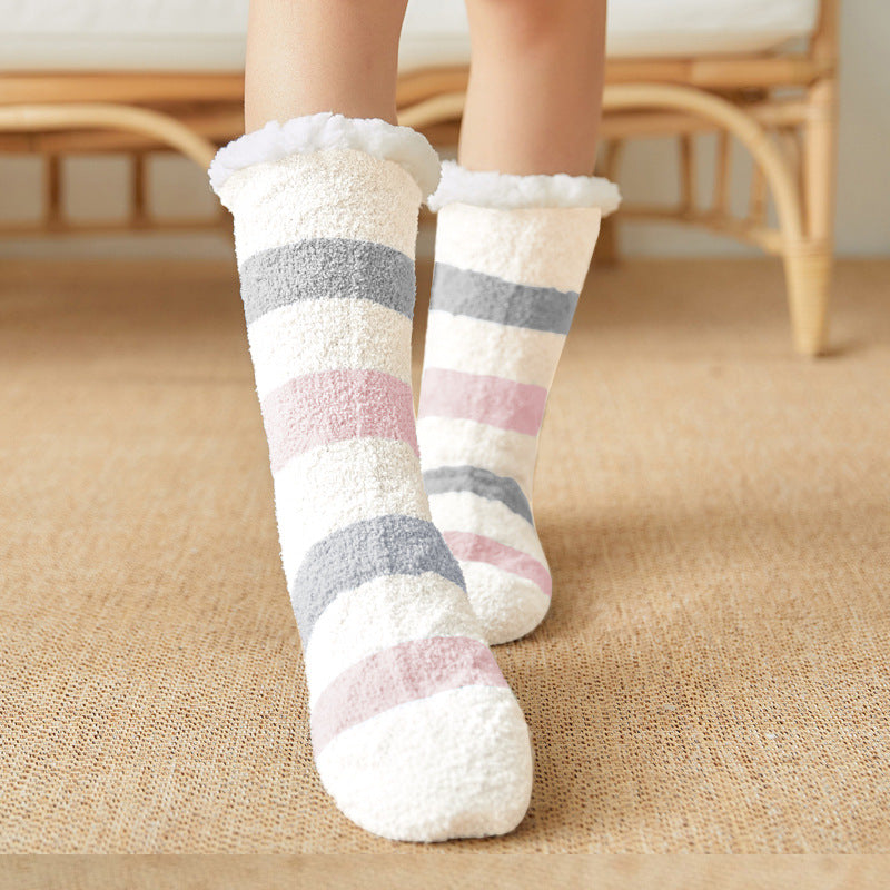 Coral Velvet Floor Socks For Winter Mid Calf Sock
