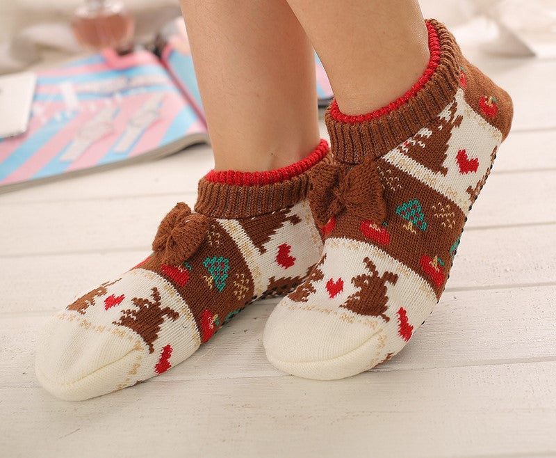 Floor Socks Non-Slip Bottom Thickening Adult Unisex Household Socks Indoor Socks Grey