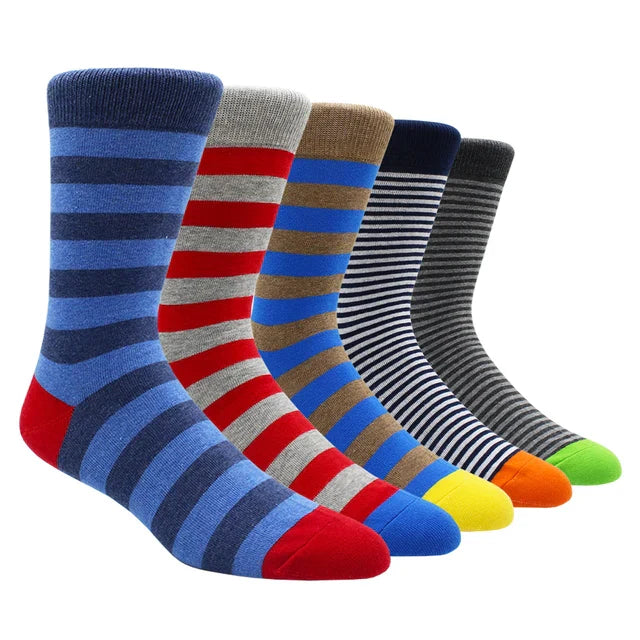 Larger Size 41-48 Casual Fashion Cotton Funny Long Women&Men Socks Contrast Color Rainbow Stripe