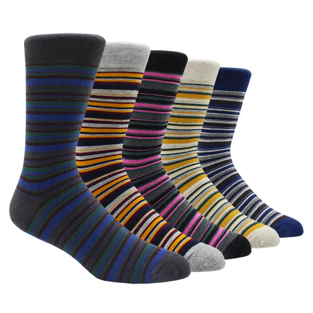Larger Size 41-48 Casual Fashion Cotton Funny Long Women&Men Socks Contrast Color Rainbow Stripe