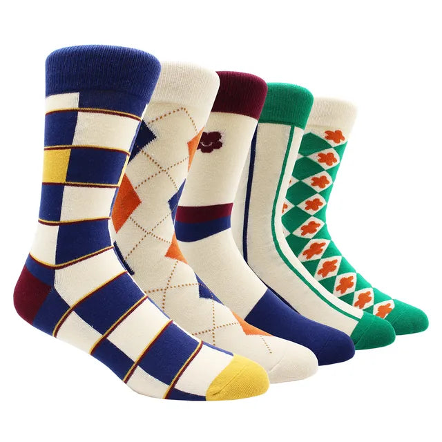 Larger Size 41-48 Casual Fashion Cotton Funny Long Women&Men Socks Contrast Color Rainbow Stripe