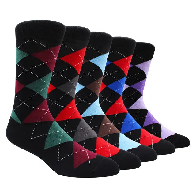 Larger Size 41-48 Casual Fashion Cotton Funny Long Women&Men Socks Contrast Color Rainbow Stripe