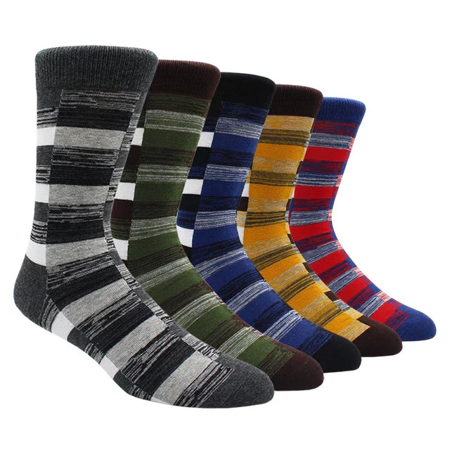 Larger Size 41-48 Casual Fashion Cotton Funny Long Women&Men Socks Contrast Color Rainbow Stripe